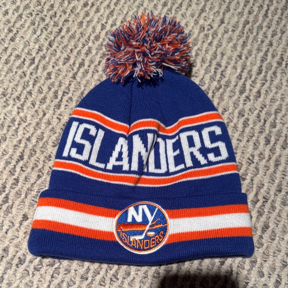 NY Islanders Blue and Orange Knit Beanie